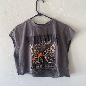 SHEIN gray multicolored motivation motorcycle muscle sleeveless tee